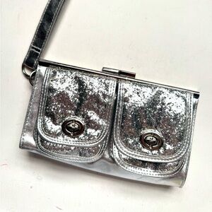 Fun Silver Sparkly Wristlet